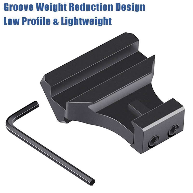 LONSEL 45° Picatinny Offset Rail Mount, 3 4 5 Slots 45 Degree Offset Picatinny Rail Mounts Aluminum Low Profile Adapter for Flashlight Laser Sight Optics (4 Slot - 1 Pack)