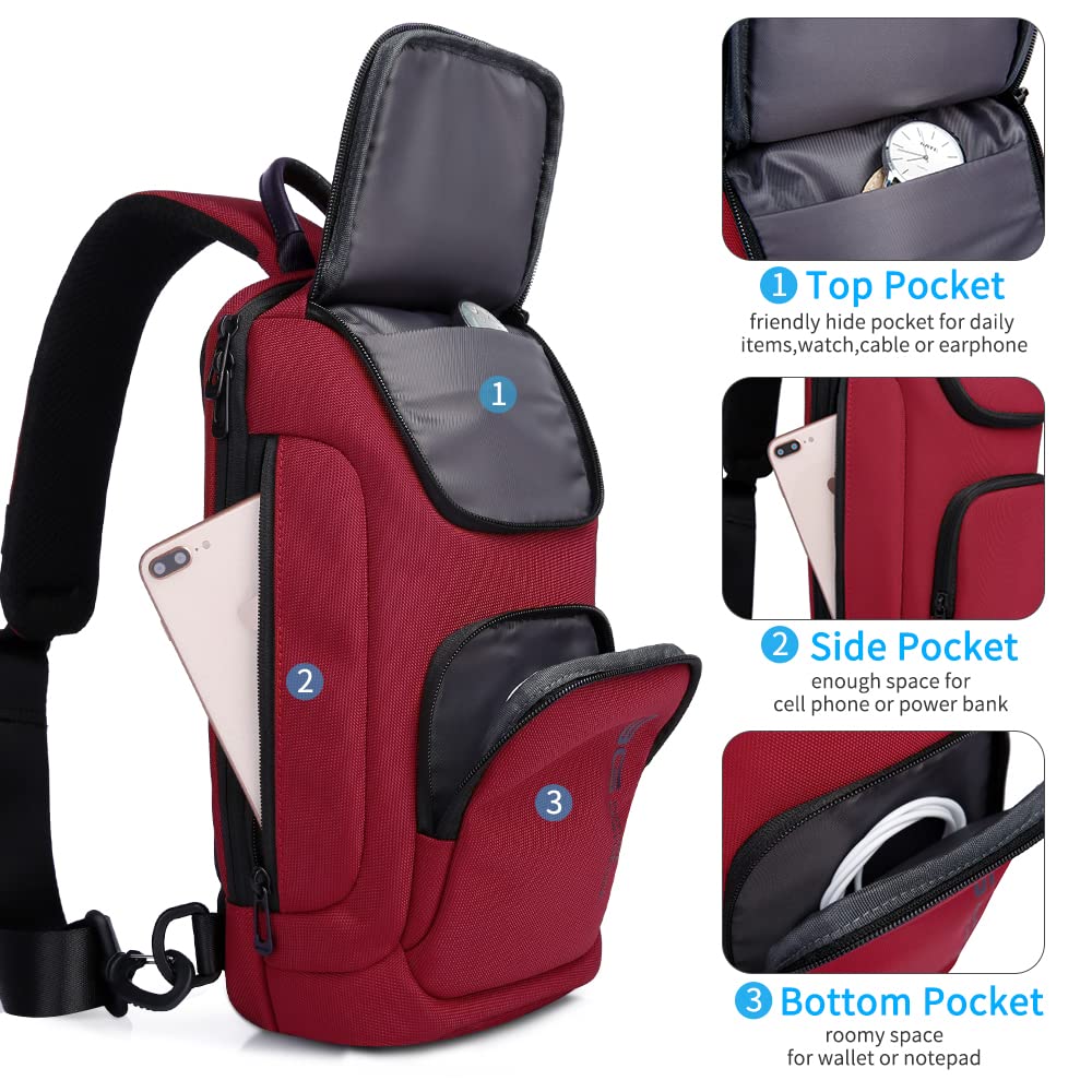 BANGE Sling Bag, Over Shoulder Bag Men,Mens Crossbody Bag for Men and Women