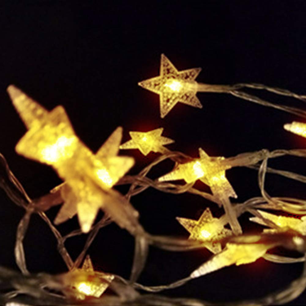 Star String Lights Battery Operated 40 LED 19.6FT Twinkle Little Star Lights Indoor Starry Fairy Lights Warm White for Patio Wedding Bedroom Christmas Home Decoration