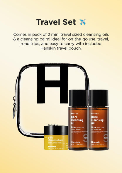 Hanskin BHA Pore Cleansing Oil, Gentle Blackhead Cleanser and Makeup Remover for Combination and Oily Skin, Korean Skincare [BHA/10.14 oz]