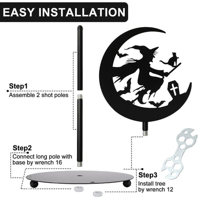 JarThenaAMCS Halloween Paper Towel Holder Black Witch Kitchen Decor Accessories for Home Bathroom, Large Metal Towel Holder Stand for Countertop