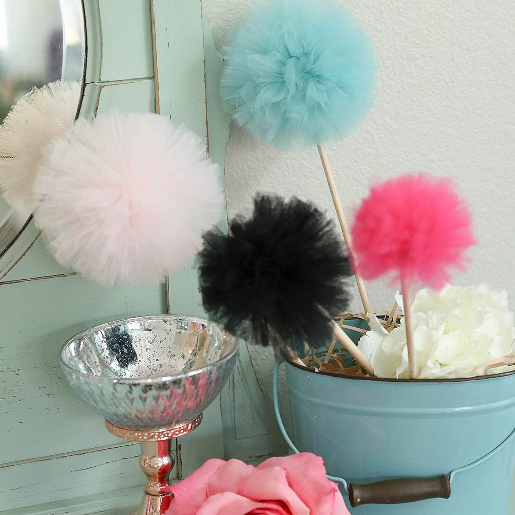 Expo International Decorative Matte Tulle, Lightweight Polyester Tulle Fabric for Tutus, Costumes, and Party Decorations, Washable, Easy-to-Use, 6 Inch x 25 Yards, Orange, Pack of 4