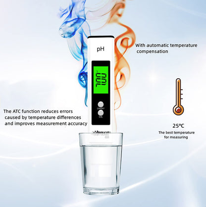 Divolight Digital PH Meter - High Accuracy Digital Water Quality Tester with 0-14 PH Measurement Range for Household Drinking, Pool and Aquarium with ATC
