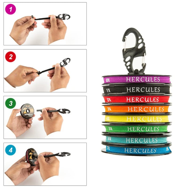 HERCULES Fly Fishing Tippet 3 Pack with Fly Tippet Holder, 3X - 6.83LB - 55YDS, Nylon