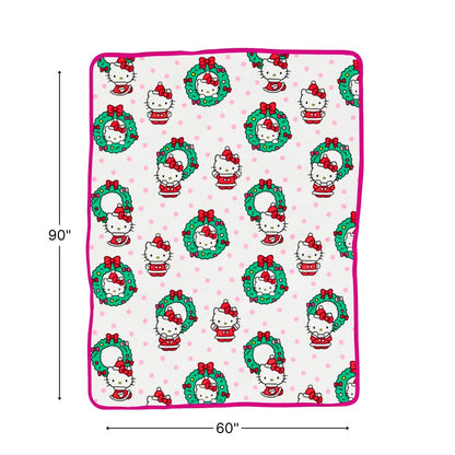 Franco Collectibles Sanrio Hello Kitty Holiday Christmas Blanket, Super Soft Cozy Plush, 60 in x 90 in, (Officially Licensed Product)