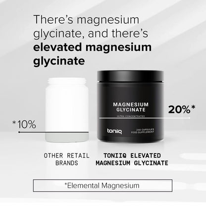 3000mg High Strength Magnesium Glycinate Supplements - 20% Purified to Contain 600mg of Elemental Magnesium