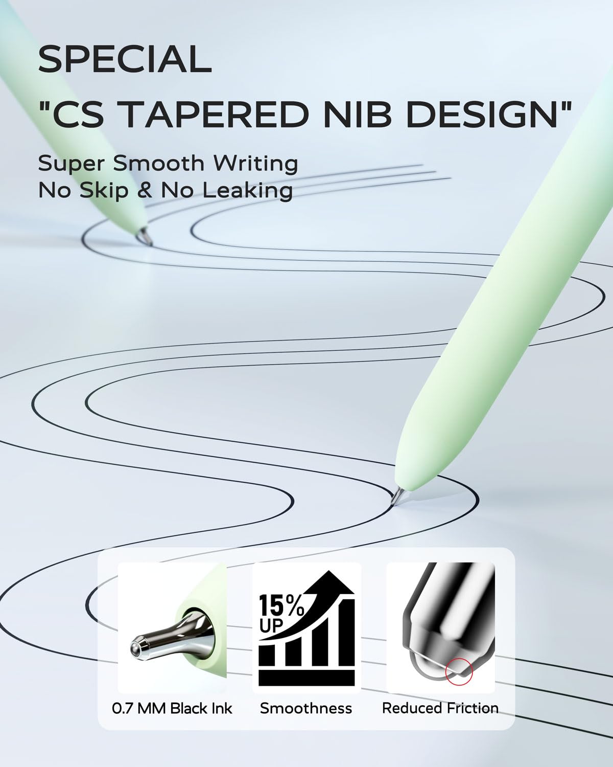 Four Candies Gel Pens, 5 Pcs 0.7mm Quick Dry Black Ink Pen Fine Point Smooth Writing Unique Pen, Office Home School Supplies Essentials Fun Pretty Cute Pens Gifts for Girl Women(Gradient)