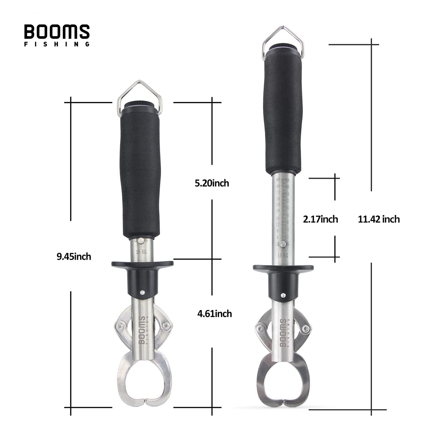 Booms fishing G1 Fish Gripper Grip and Hold Fish with Tight Grip Largest Model Built-in Scale