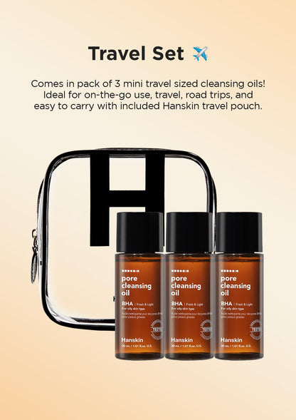 Hanskin BHA Pore Cleansing Oil, Gentle Blackhead Cleanser and Makeup Remover for Combination and Oily Skin, Korean Skincare [BHA/10.14 oz]