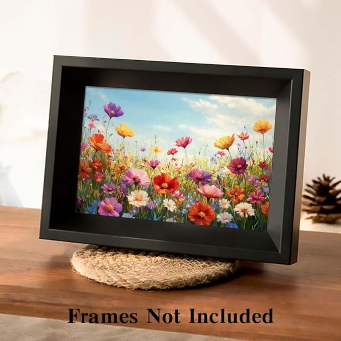 Yesad Colorful Wildflower Canvas Wall Art, Flowers Pictures Prints Printing Botanical Wall Art Floral Artwork Watercolor Flower Wall Décor for Living Room Bedroom Farmhouse (Unframed,36”x24”, Flower)
