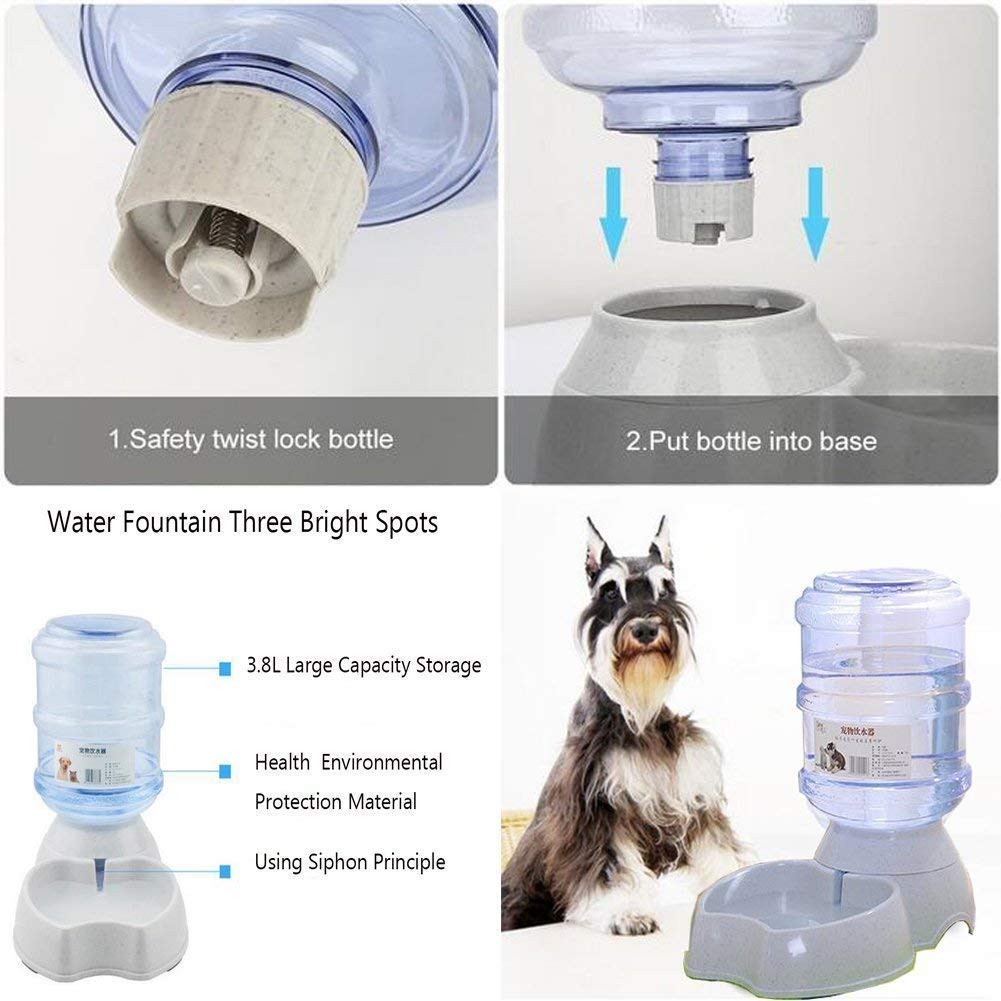 Old Tjikko Pet Water Dispenser,Cat Water Bowl,Dog Water Bowl Automatic,Large Automatic Drinking Fountain for Cat Dog,3.8L