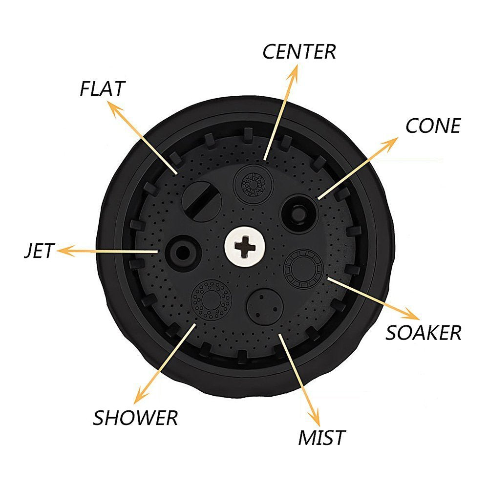 Garden Hose Nozzle Hand Sprayer 7 Pattern High Pressure Watering Nozzles Spray Gun