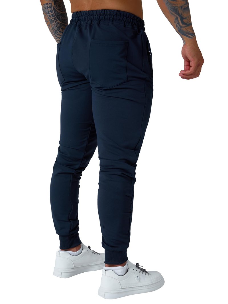 Punwet Mens Jogging Casual Pants Joggers Sweatpants Active Athletic Workout for Men Navy L