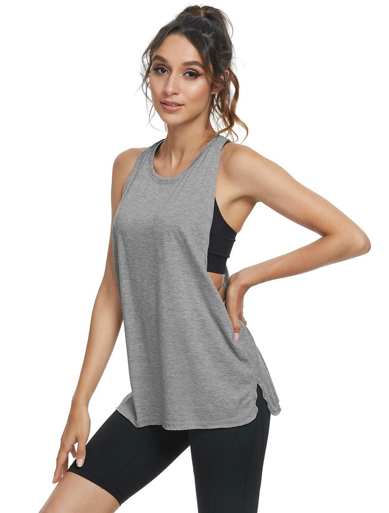 Cosy Pyro Workout Tank Tops for Women Lightweight Running Tanks Basic Gym Tops Sleeveless Athletic Yoga Shirts-4 Pack Black/Light Gray/White/Pink XL