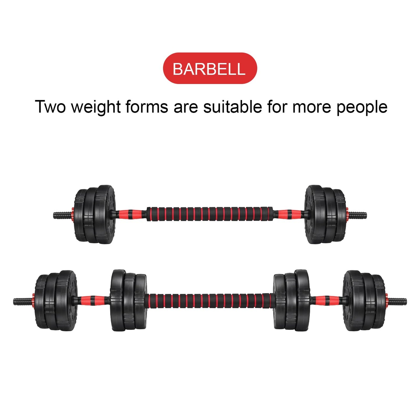 EDOSTORY Adjustable Weight Dumbbell Set, 22/44/66/88lbs Home Gym Free Weights Dumbbells, Used as Barbell Set, Dumbbell Set, Non-slip Handles, Fitness Exercise Equipmen for Men Women