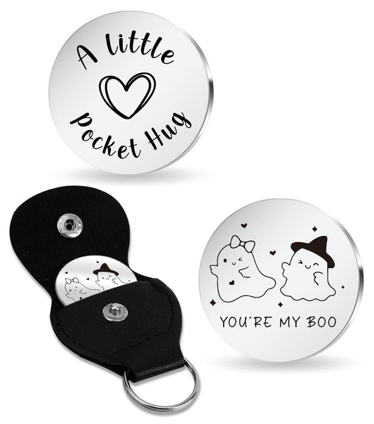 Boo Basket Stuffers For Women Halloween Gifts For Women Men Halloween Keychain Spooky Boo Baskets Ideas Cute Birthday Gifts For Girlfirend Boyfriend Pocket Hug Ghost Keychain Christmas Gift For Her