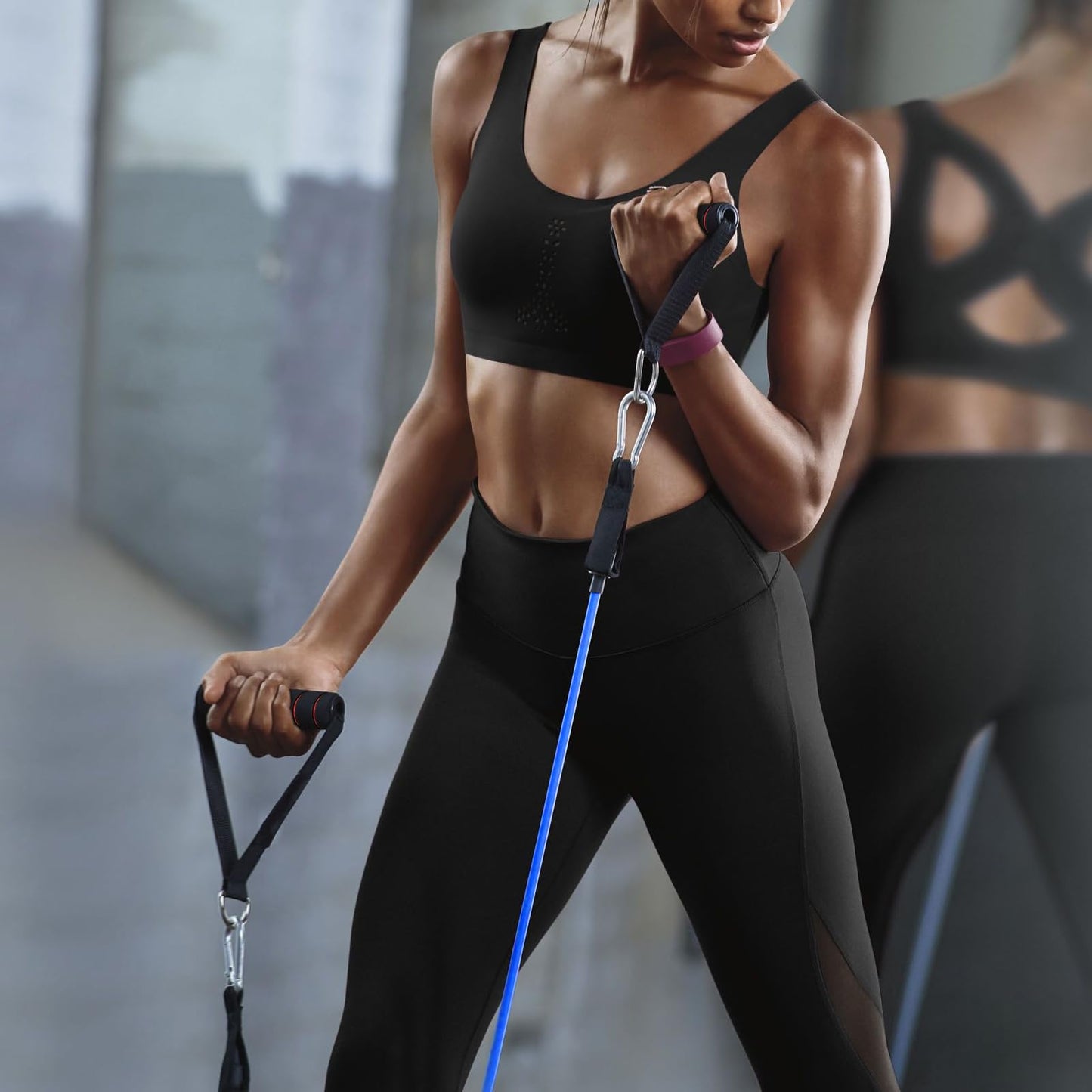 Resistance Bands Set 5pcs with Handle,Up to 150LB/68kg Strength Exercise Training Fitness Tubes Tension Bands Workout Gym Equipment Men and Women for Home Use Physical Training Cable,150 LBS