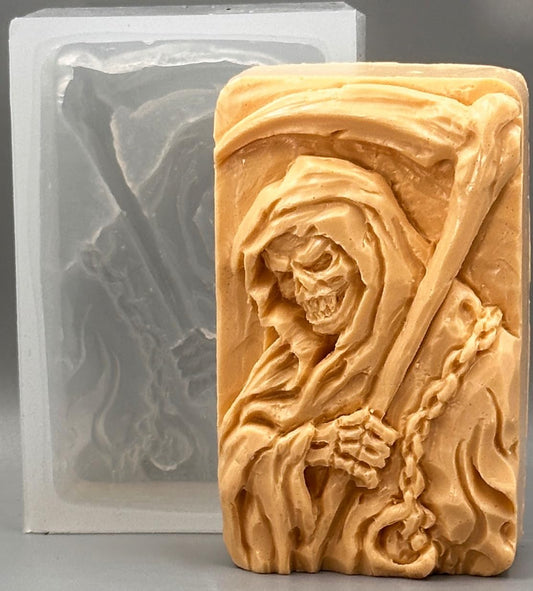 ARTCRAFTMOLDS Grim Reaper Silicone Mold for SOAP Making and Other Crafts, Halloween
