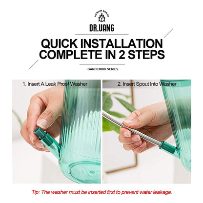 DR.UANG Small Watering Can Indoor Plants with Long Spout (1L, Emerald)