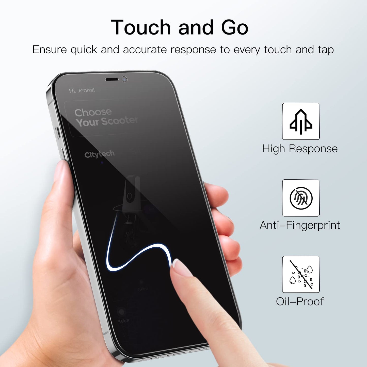 JETech Privacy Full Coverage Screen Protector for iPhone 16e 2025, iPhone 13/13 Pro 6.1-Inch, Anti-Spy Tempered Glass Film, Edge to Edge Protection Case-Friendly, 2-Pack