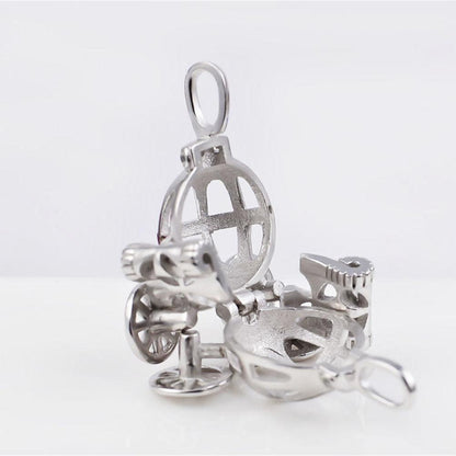 DAOCHONG 925 Sterling Silver Pumpkin Carriage Pendant Necklace,18"