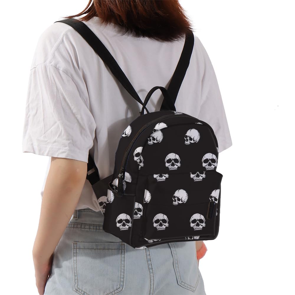 Deanfun Mini Backpack for Women - Waterproof Small Backpack with Skull Print, Multi Pockets Large Capacity Cute and Stylish MNSB-310