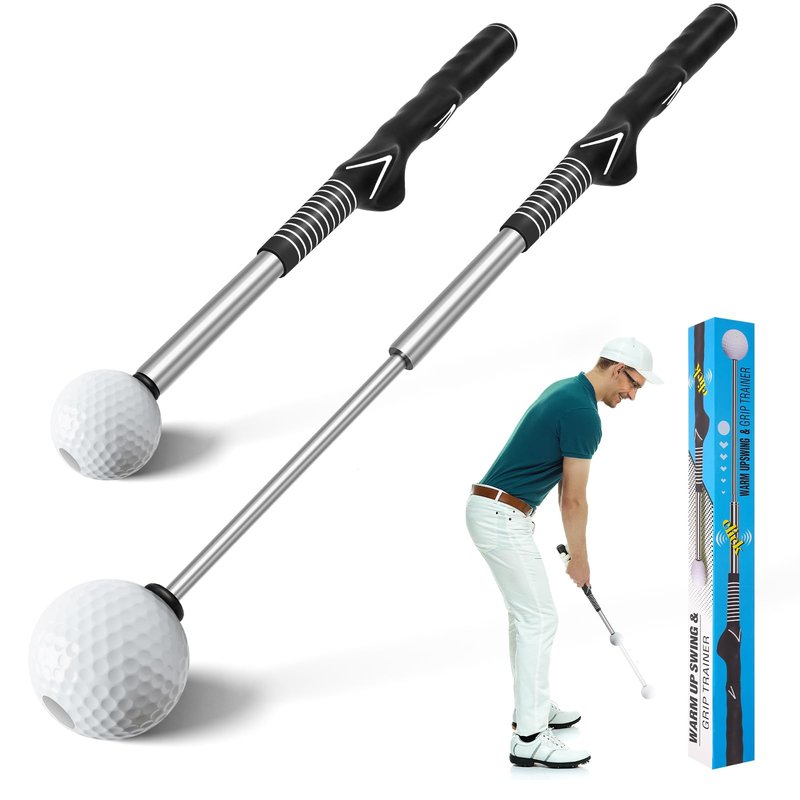Beauyist Pro-Level Retractable Golf Swing Trainer - Right-Handed Click Stick Golf Grip Trainer | Practice & Pre-Round Warm-Up Golf Training Aid
