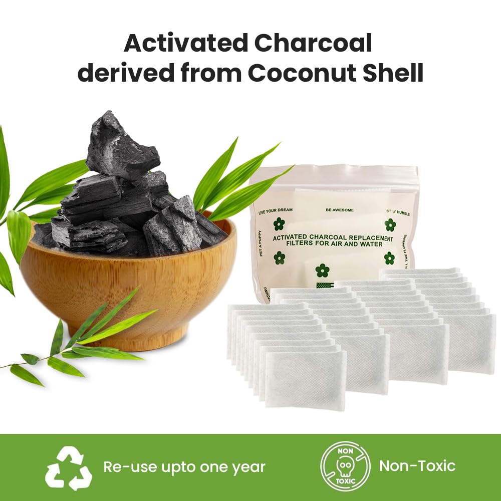 Green Piece® All-Natural Baby Diaper Pail Deodorizer - Pack of 36 - Activated Charcoal - Compatible with Diaper Pails, Shoe Closets - Made by Green Piece Mfg