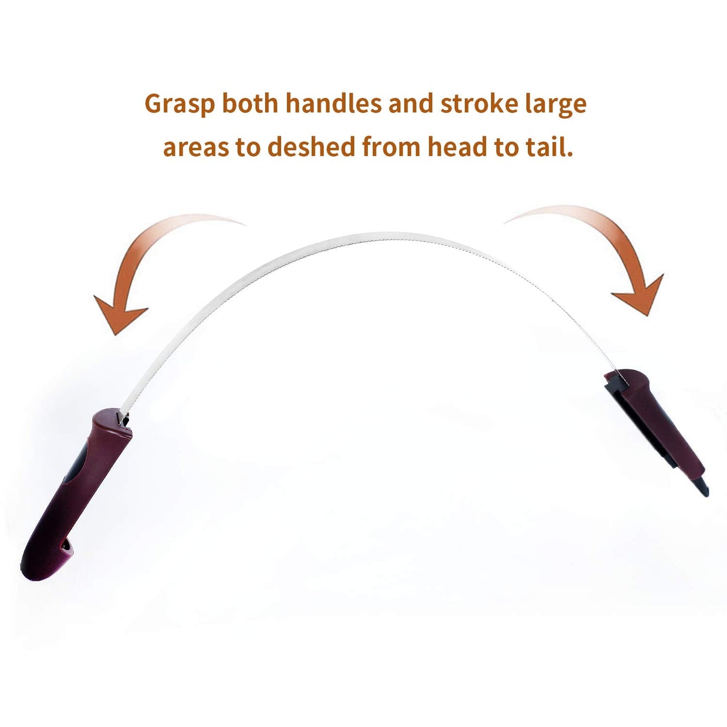 BOTH WINNERS Dual-Sided Shedding Blade with Stainless Steel Blade De-Shedding Tool for All Dog Coat Types- Soft Touch Grip (Burgundy)