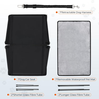 KYG Extra Stable Dog Car Seat Waterproof Dog Car Seat for Dogs Non-Slip Pet Car Seat Scratch Proof Car Seat for Dogs Large-with 4 Fastening Straps Dog Car Seat for Back Seat-up to 26 KG