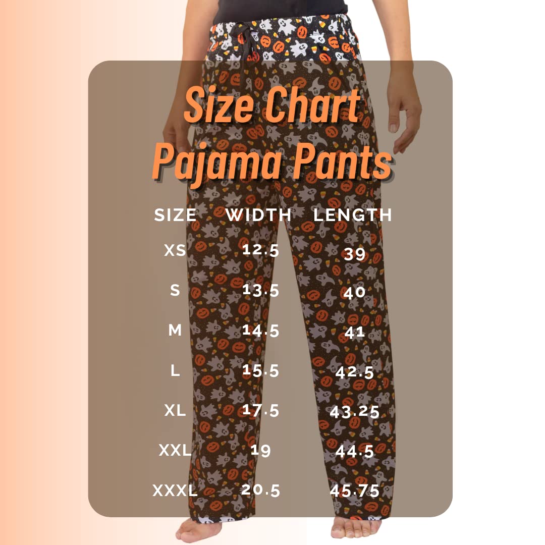 Unique Baby Adult Halloween Pumpkin Ghosts Pajama Pants (Med, Orange)
