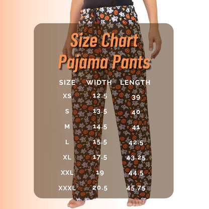 Unique Baby Adult Halloween Pumpkin Ghosts Pajama Pants (Med, Orange)