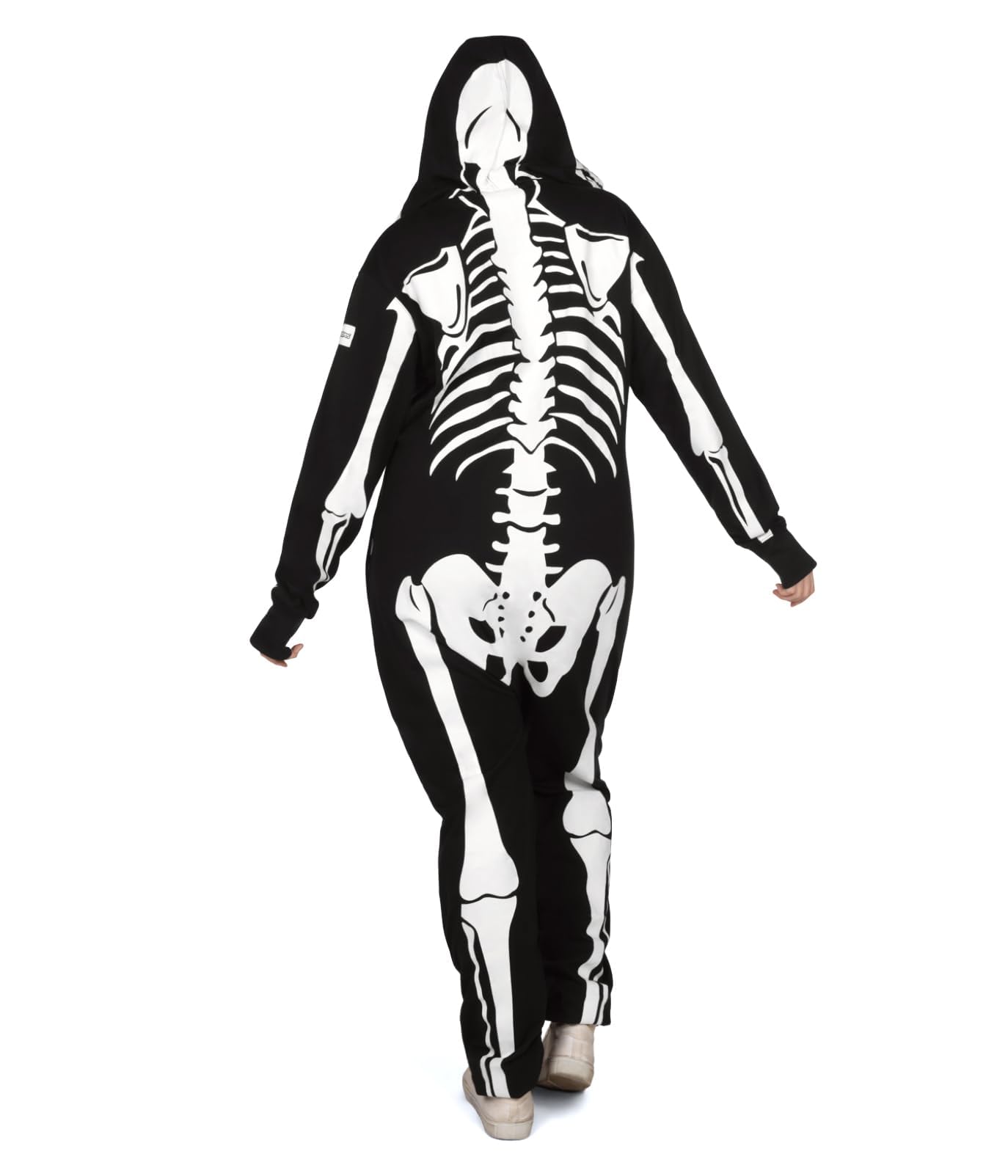 Tipsy Elves Halloween Skeleton Costume for Women - Comfy Easy Adult Onesie Jumpsuit - Front and Back Print with Zip Up Mask - Women's White Skeleton Jumpsuit Halloween Costume Size Medium