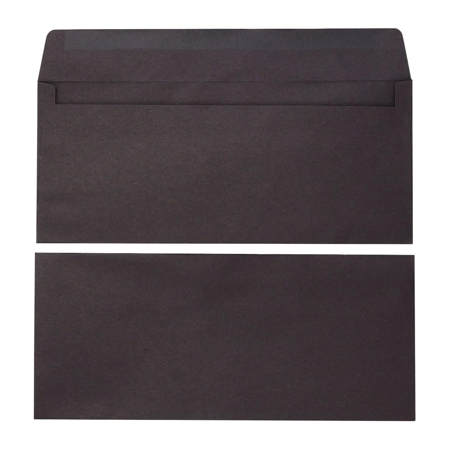 Juvale Black Envelopes - Bulk Letter Envelopes for Personal & Business Mailings - Square Flap & Gummed Seal - 100 Pack #10, 9.5 x 4.13 In