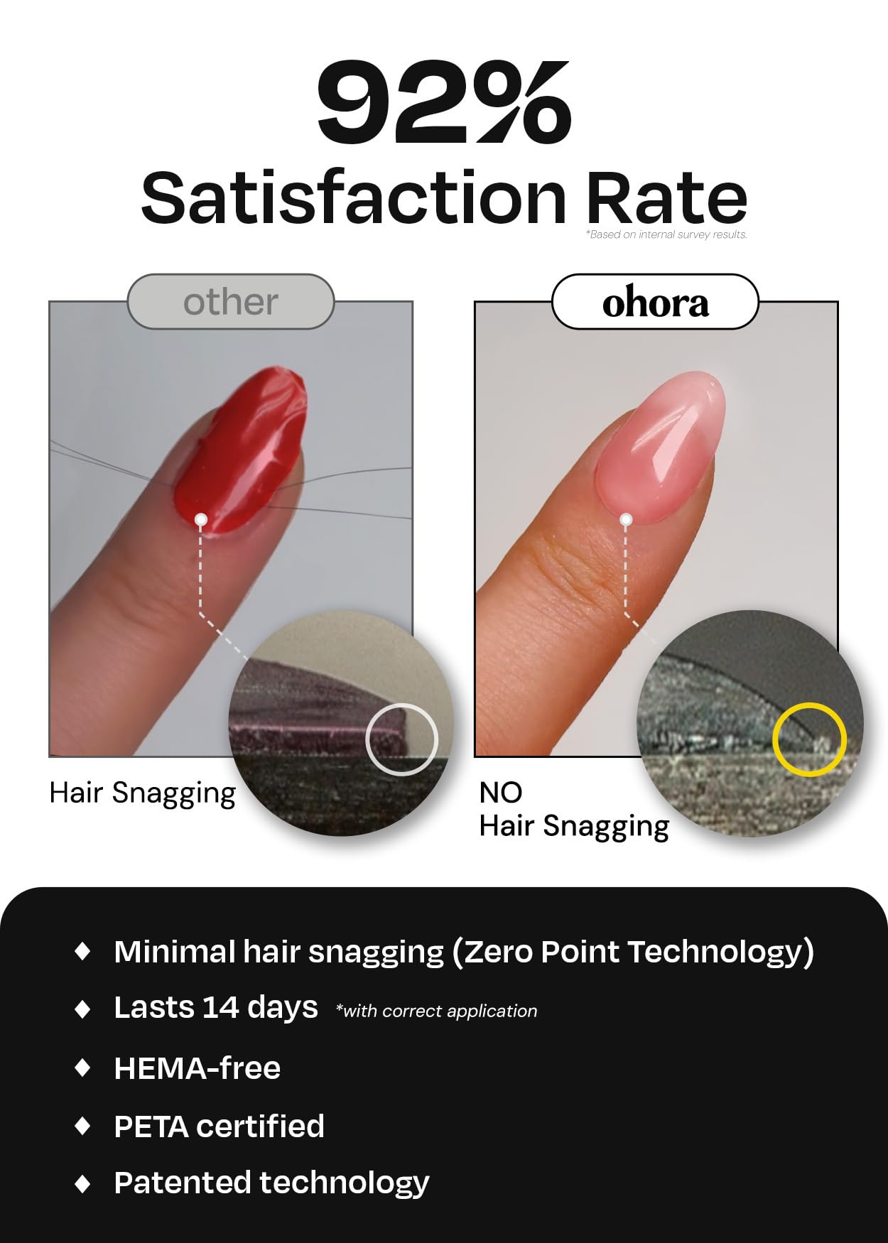 ohora Semi Cured Gel Nail Strips (N Moonlight) - Dark, Patterned, Works with Any UV/LED Lamps, Salon-Quality, Long Lasting, Easy to Apply & Remove - Includes 2 Prep Pads, Nail File & Wooden Stick