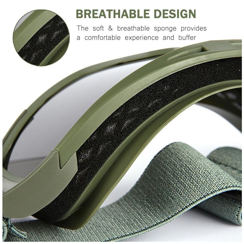 ONECUPPTOP Tactical Airsoft Goggles Anti Fog Shooting Glasses Impact Resistant Safety Goggles with 3 Interchangable Lens (Army Green)