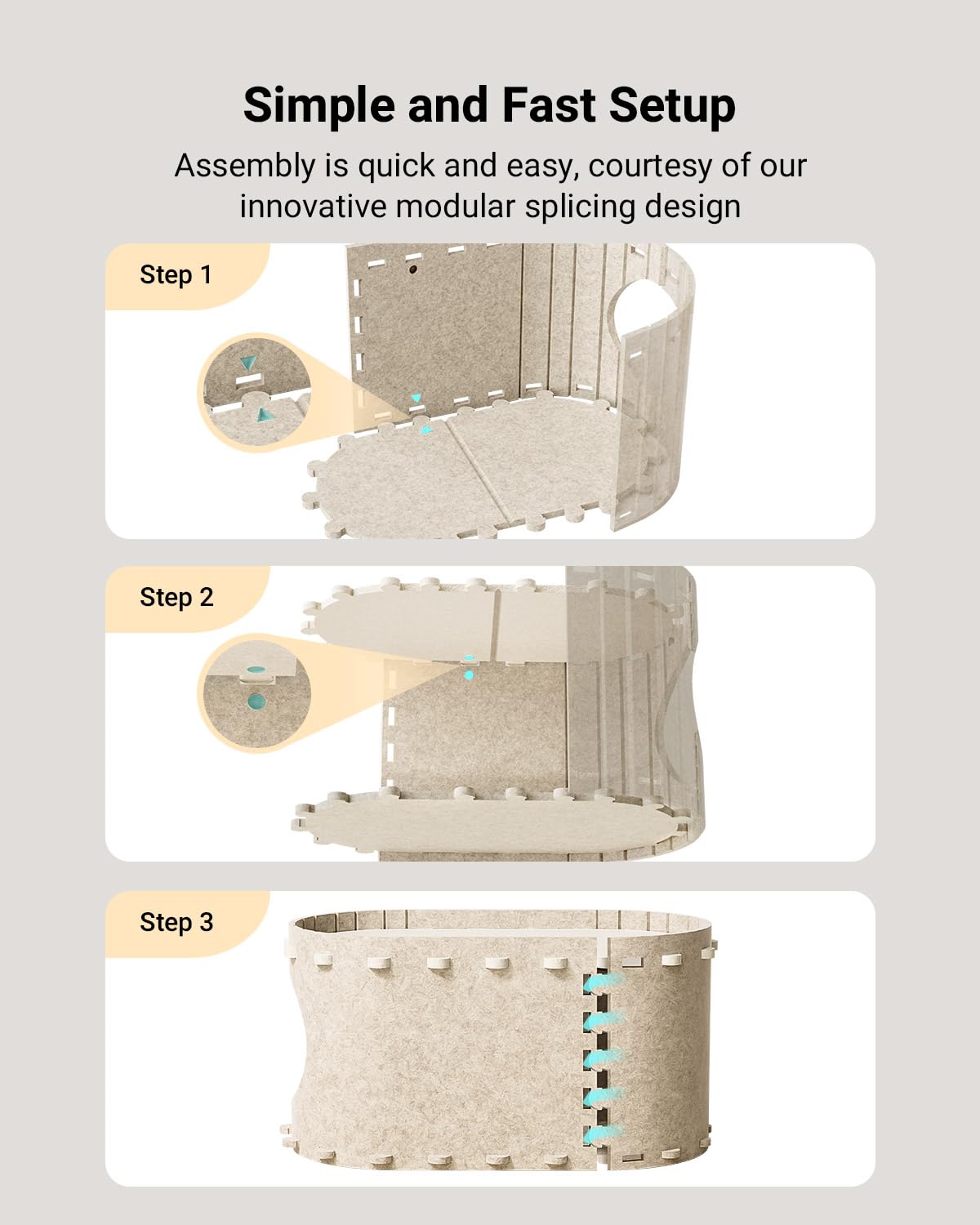 DownyPaws Cat House for Indoor Cats, Cat Bed Cave for Multiple & Large Cats Up to 22 Lbs, Scratch Resistant Peekaboo Cat Caves, Foldable Cat Tunnel Enclosed Bed, PeekaPurr, Cream