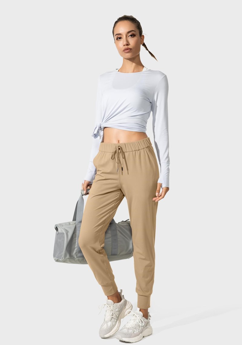 SANTINY Women's Joggers Pants Pockets Drawstring Running Sweatpants for Women Lounge Workout Jogging(Khaki_XS)