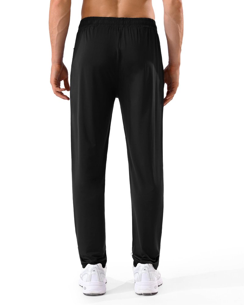 MSGD 5 Pack Men's Sweatpants with Zipper Pockets Stretch Lightweight Athletic Track Activewear Pants for Men Joggers Running Workout Gym,L