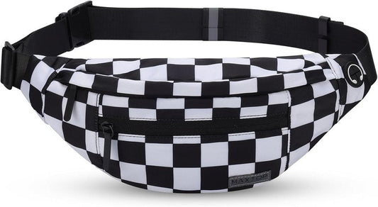 MAXTOP Large Crossbody Fanny Pack - 4-Zipper Pockets for Sports, Travel & Casual Use | Hands-Free Waist Bag for All Phones
