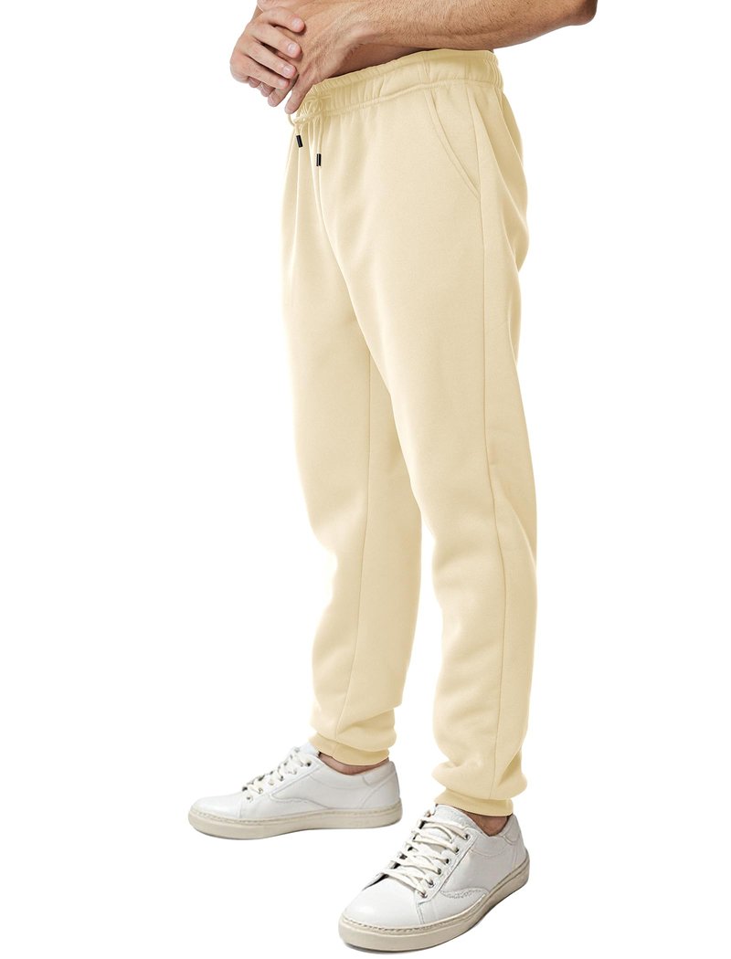 Asrlivp Mens Sweatpants with Pockets Lightweight Gym Drawstring Fleece Joggers Casual Elastic Waist Workout Pants(L,Khaki)
