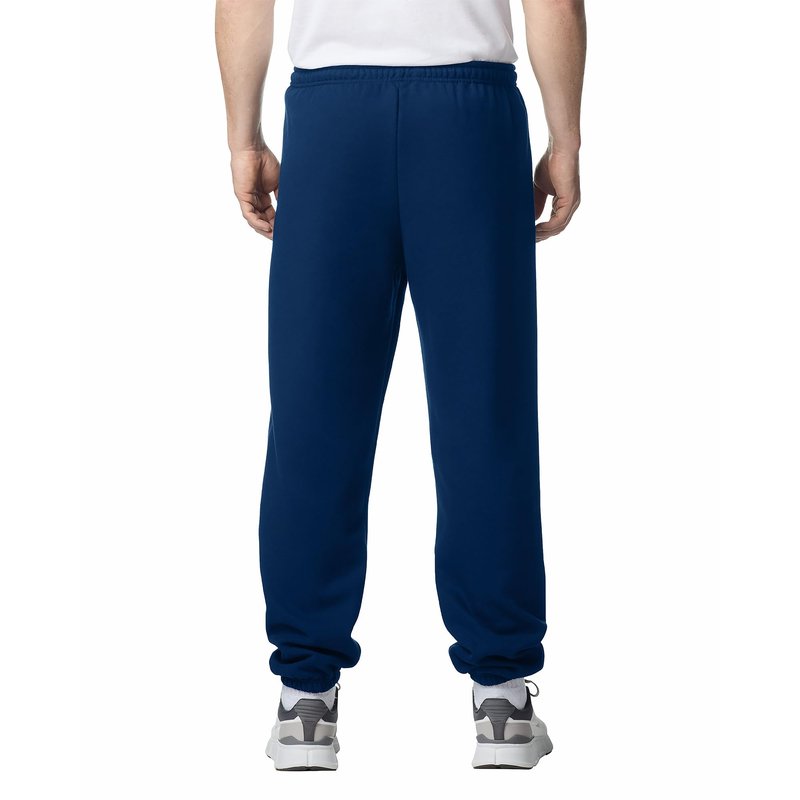 Gildan Adult Fleece Elastic Bottom Sweatpants, Style G18200, Navy, Large