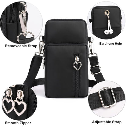 DuoLmi Small Crossbody Bag for Women, Cell Phone Wallet Purse With Roomy Pockets, Lightweight Smartphone Sports Armband, Mini Shoulder Handbag