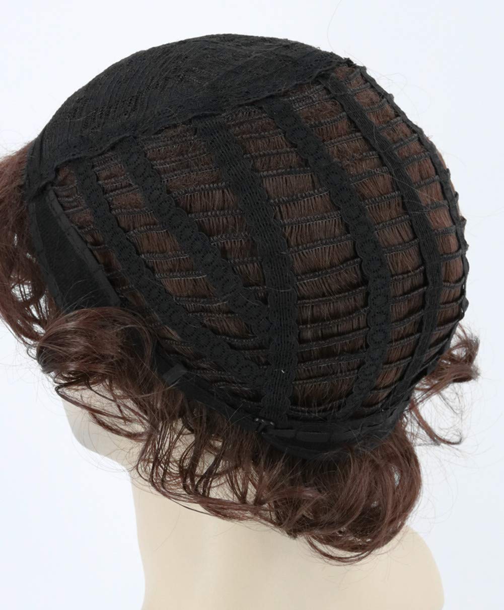 Topcosplay Men Wigs Dark Brown Short Curly Layered Cosplay Halloween Character Costume Man Wig