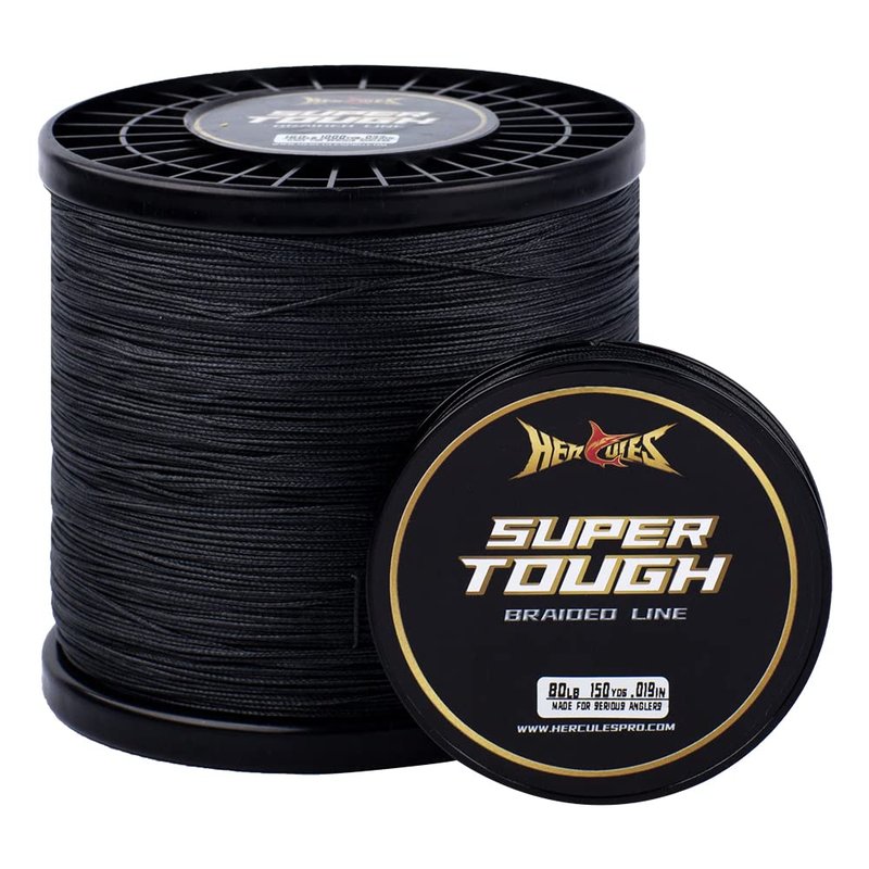 HERCULES Super Tough Braided Fishing Line 100 pounds Test Black 100LB (500 Yards) - 8 Strands