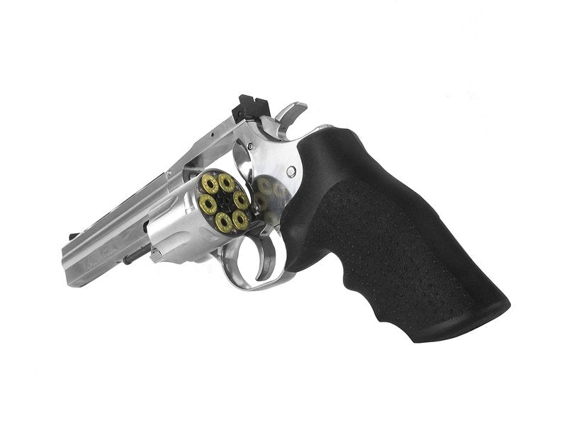 ASG Dan Wesson 715 6" Airgun BB Revolver - CO2 Powered, Double Action, 4.5mm Steel BB - Includes Speed Loader & 6 BB Cartridges - Silver