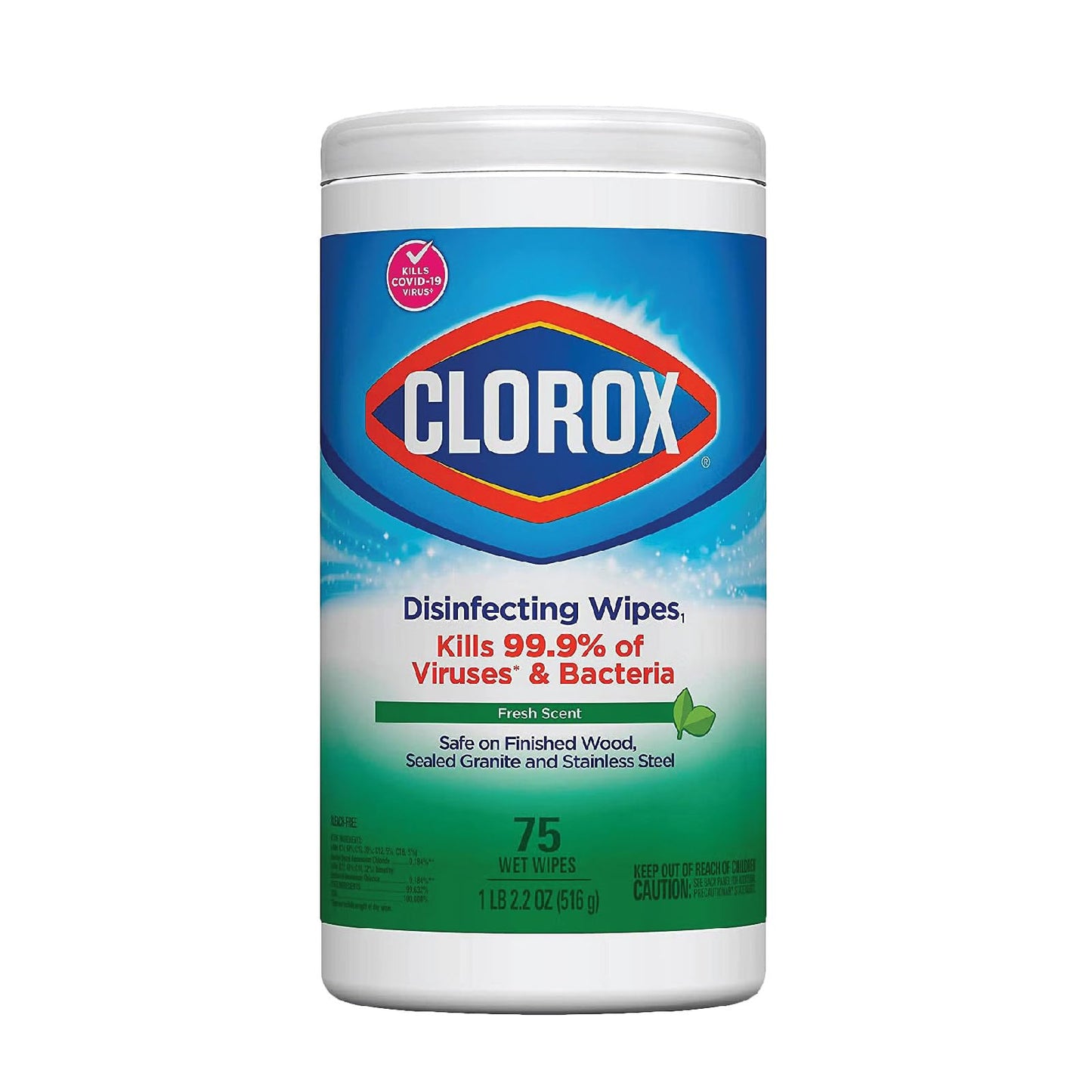 Clorox Disinfecting Wipes, Fresh Scent, 75 Count Canister