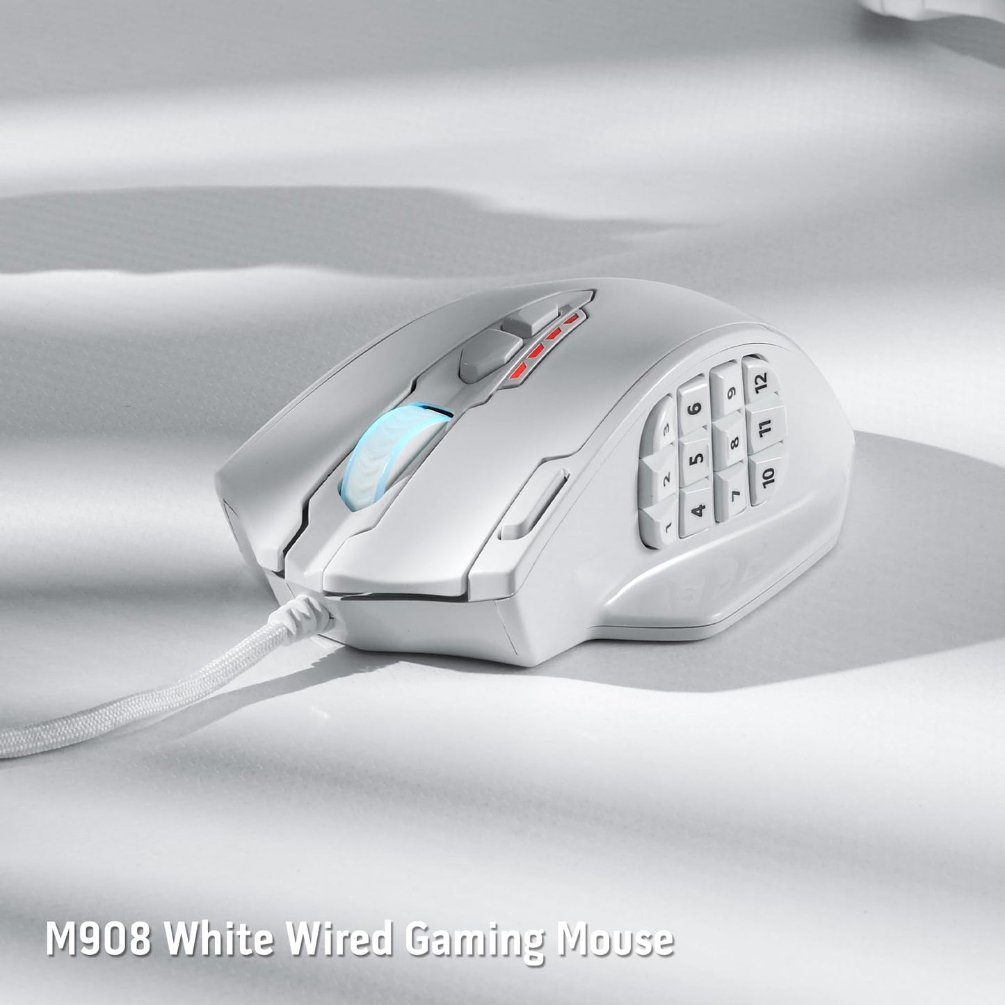 Redragon M913 Impact Elite Wireless Gaming Mouse, 16000 DPI Wired/Wireless RGB Mouse with 16 Programmable Buttons, 45 Hr Battery and Pro Optical Sensor, 12 Side Buttons MMO Mous
