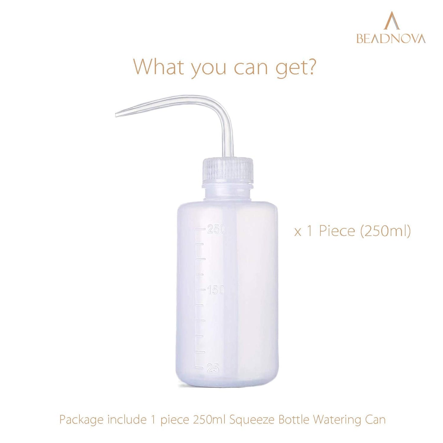 BEADNOVA Squeeze Bottle Plant Watering Bottle 250ml 8oz Small Wash Bottle Squeeze Plastic Small Watering Can for Indoor Plants Succulent Watering Can (1pc)