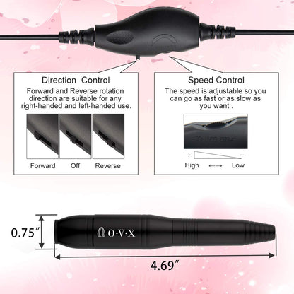 Portable Electric Nail Drill File Machine with Acrylic Nail Kit Set Professional 20000rpm Manicure Pedicure with Sanding Bands Brush for Nail Art Gel Nail Polish Tips Clippers